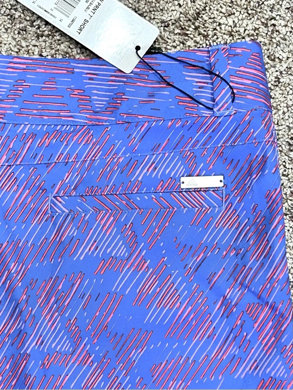 Adidas 2015 W Print 7” Activewear Bermuda Short Baja Blue Women's Size 12 N